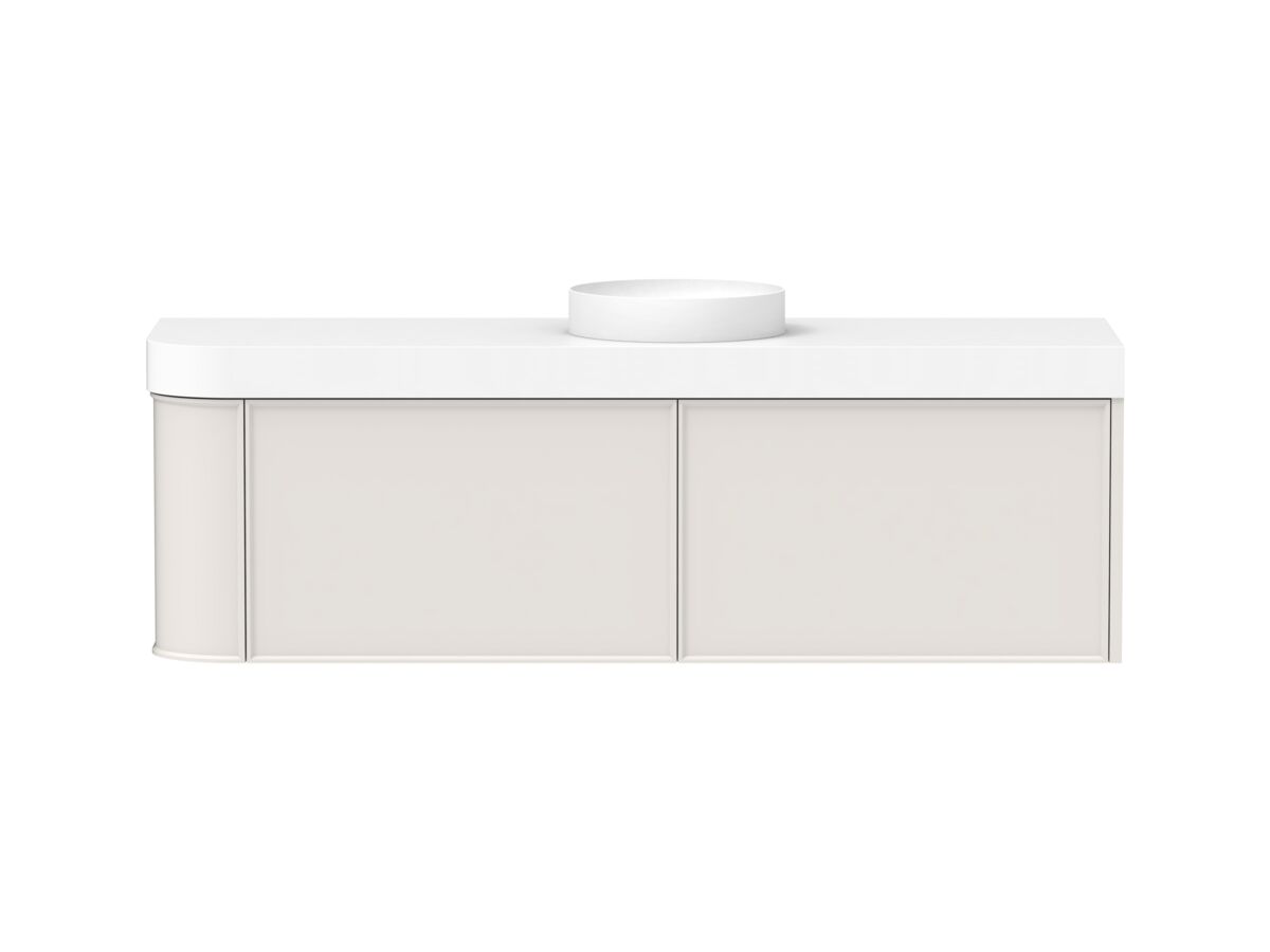 reece Kado Era Single Curve All Drawer 1650mm Wall Hung Vanity Centre Basin 90mm Durasein Top