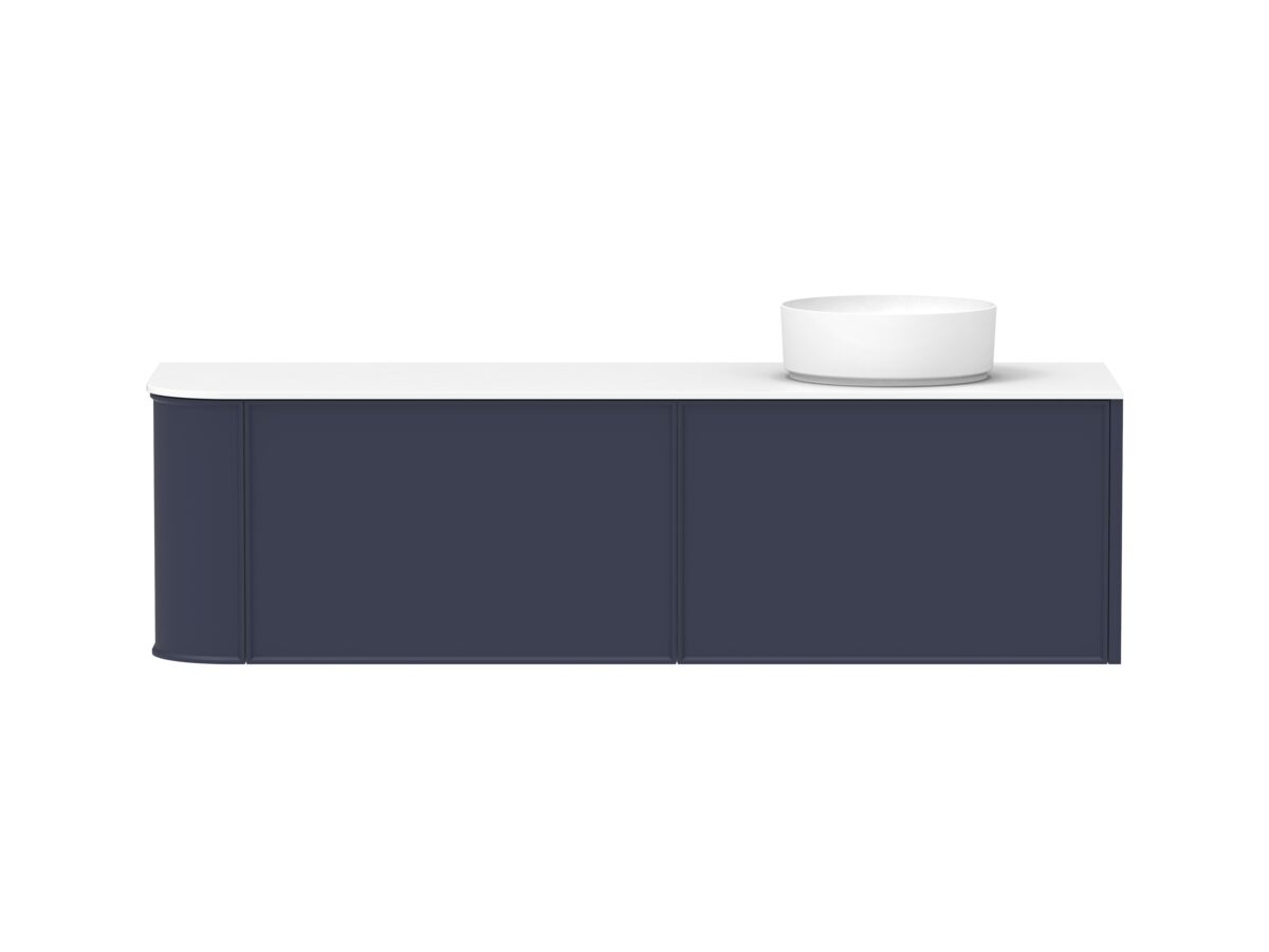 reece Kado Era Single Curve All Drawer 1650mm Wall Hung Vanity with Right Hand Basin 12mm Durasein Top