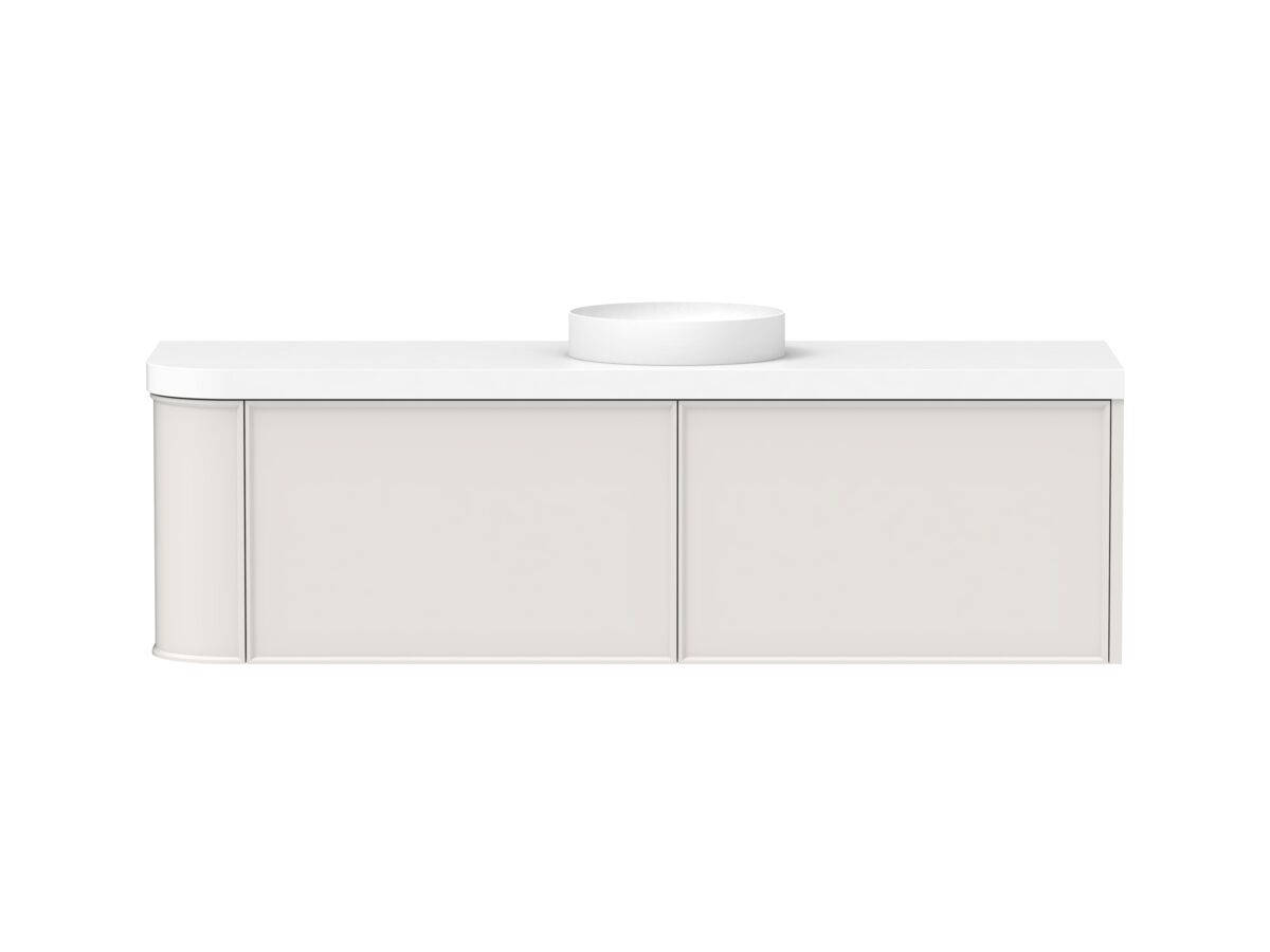 reece Kado Era Single Curve All Drawer 1650mm Wall Hung Vanity Centre Basin 50mm Durasein Top