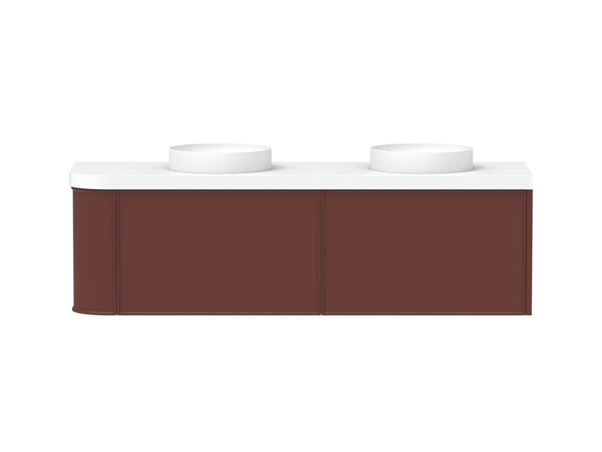 reece Kado Era Single Curve All Drawer 1650mm Wall Hung Vanity Double Basin 50mm Durasein Top
