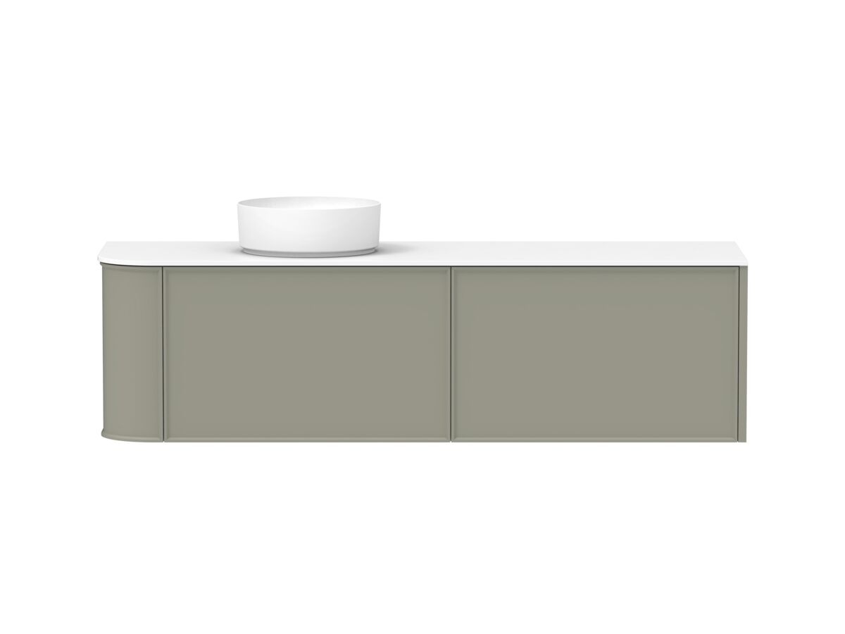 reece Kado Era Single Curve All Drawer 1650mm Wall Hung Vanity with Left Hand Basin 12mm Durasein Top