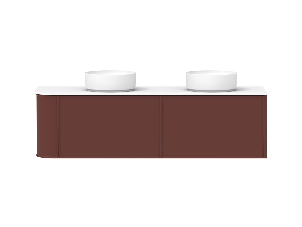 reece Kado Era Single Curve All Drawer 1650mm Wall Hung Vanity with Double Basin 12mm Durasein Top