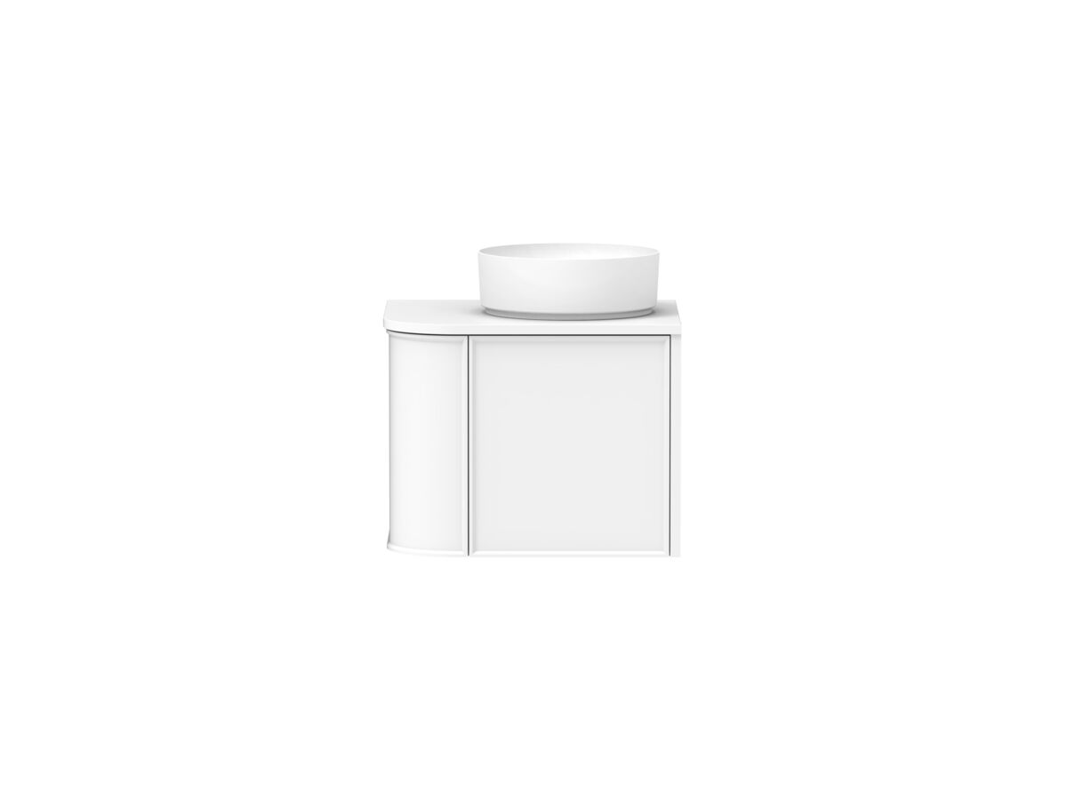 reece Kado Era Single Curve All Drawer 600mm Wall Hung Vanity with Centre Basin 20mm Caesarstone Mineral Top