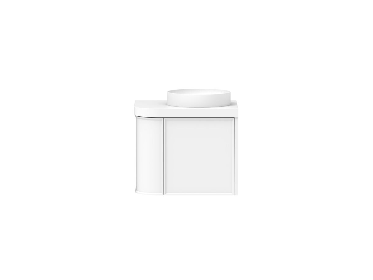 reece Kado Era Single Curve All Drawer 600mm Wall Hung Vanity Centre Basin 50mm Durasein Top