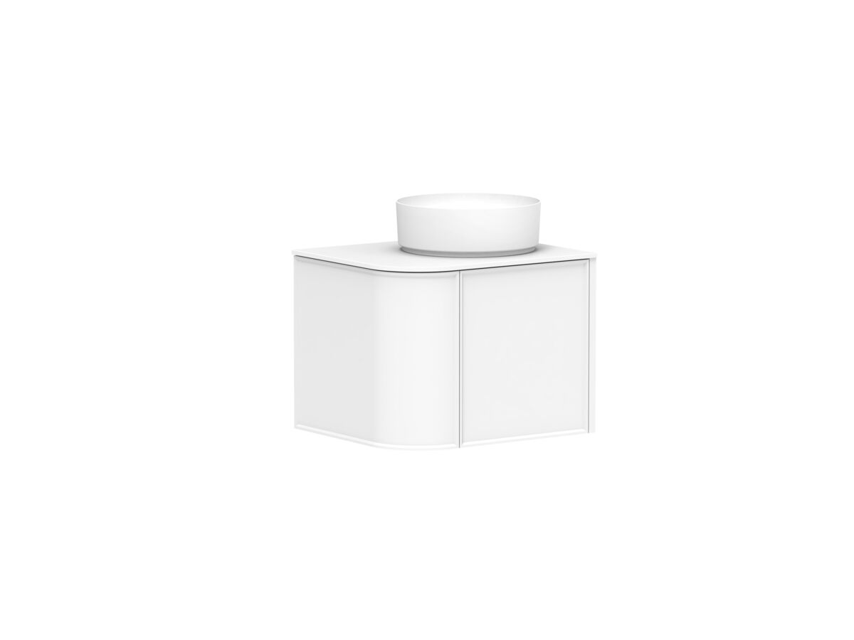 Reece Kado Era Single Curve All Drawer 600mm Wall Hung Vanity With Centre Basin 12mm Durasein Top