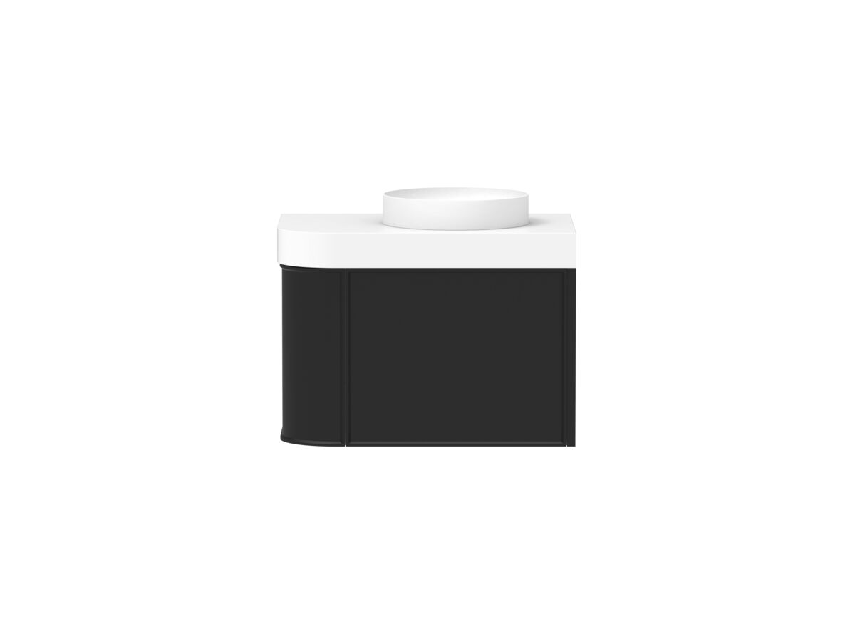 reece Kado Era Single Curve All Drawer 750mm Wall Hung Vanity Centre Basin 90mm Durasein Top
