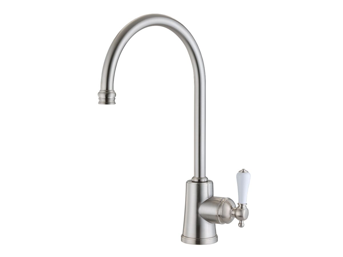 reece Kado Era Sink Mixer Large Porcelain Handle Brushed Nickel (5 Star)