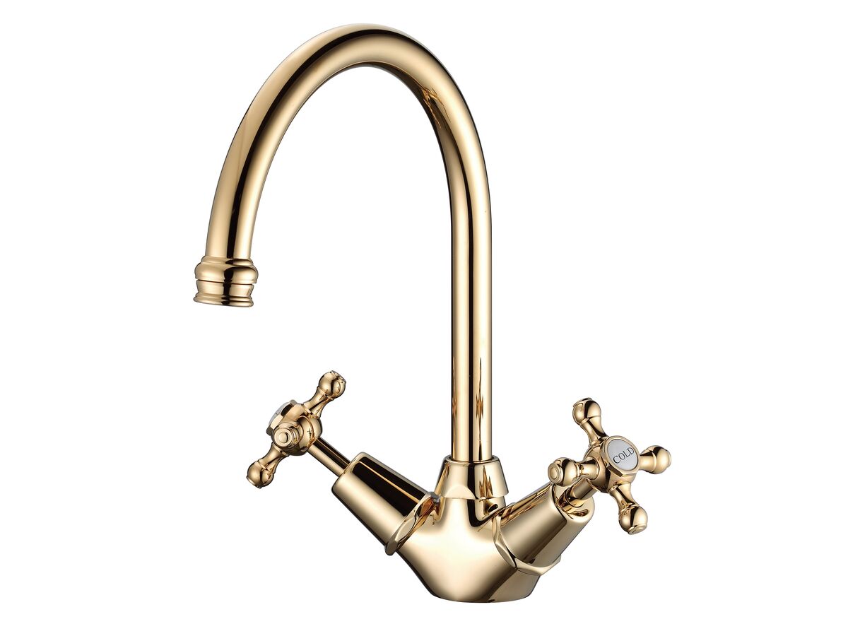 reece Kado Era Sink Twinner Small Cross Handles Brass Gold (5 Star)