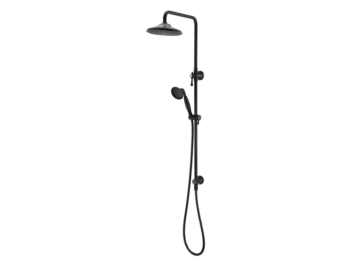 reece Kado Era Twin Rail Shower with Top Rail Water Inlet Lever Handle Matte Black (4 Star)