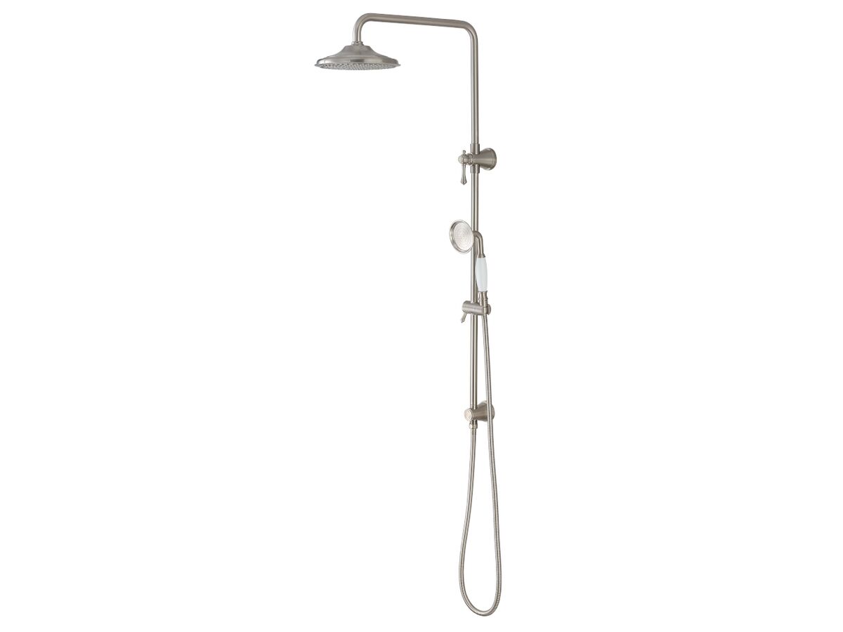 reece Kado Era Twin Rail Shower with Top Rail Water Inlet Lever Handle Brushed Nickel (4 Star)