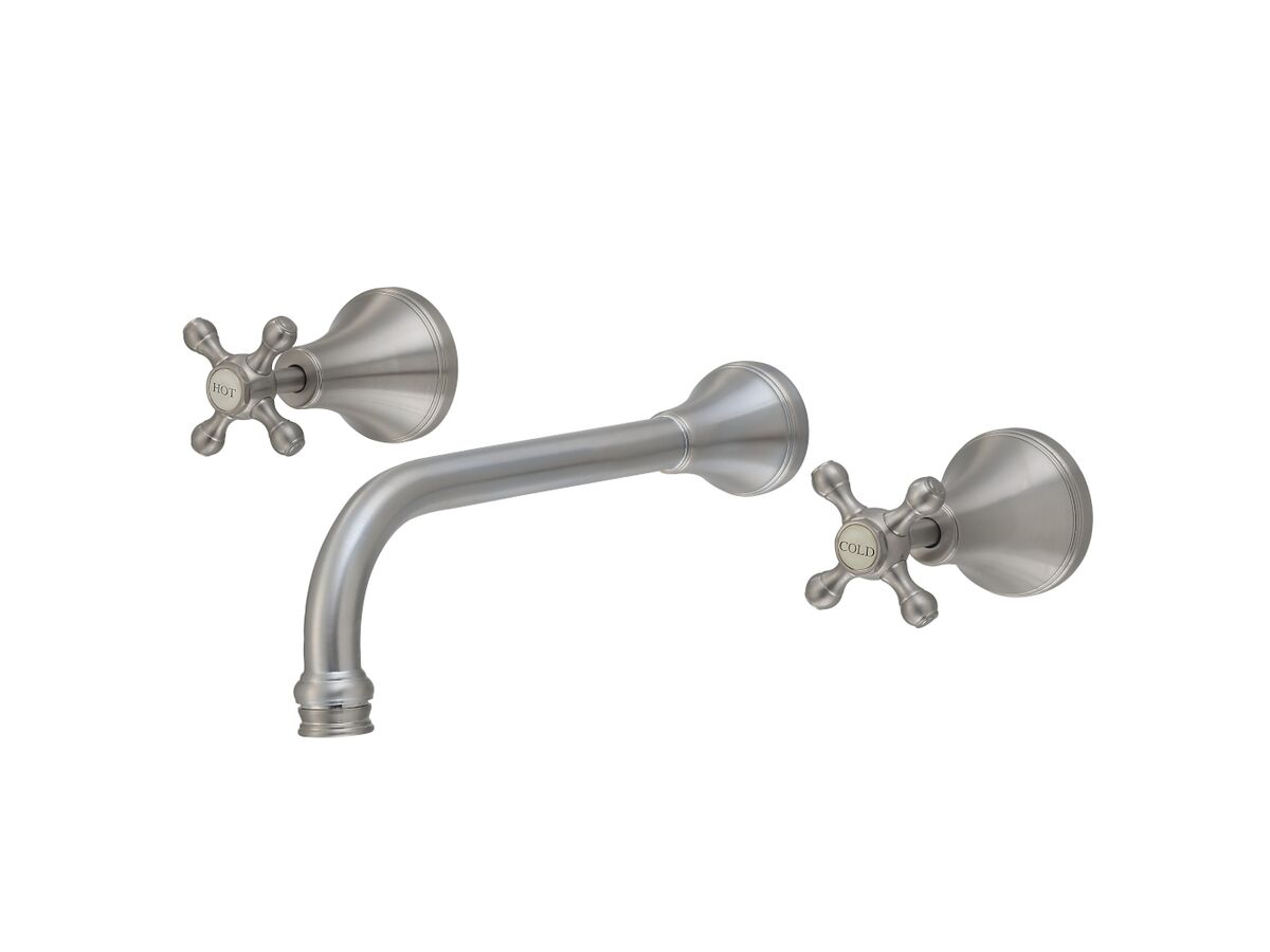 reece Kado Era Wall Basin Set 250mm Cross Handles Brushed Nickel (5 Star)