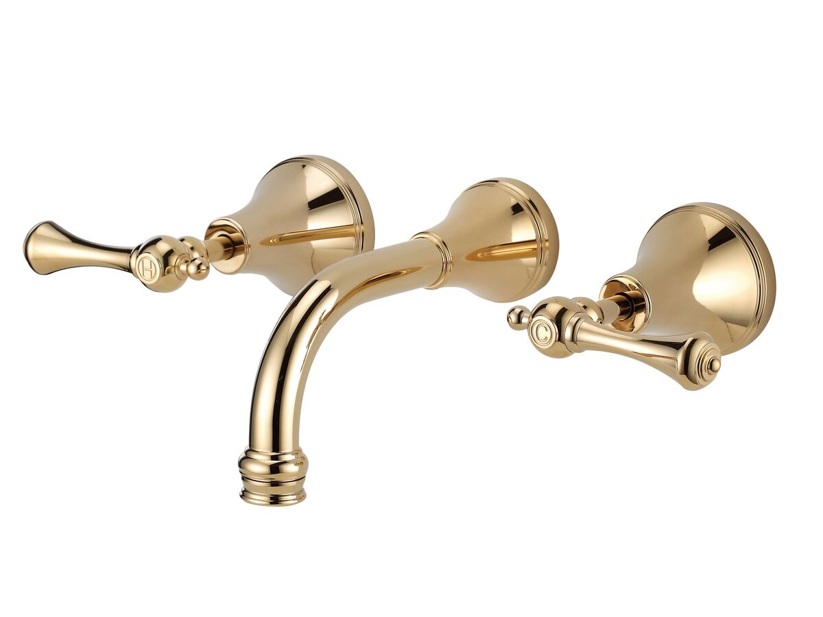 reece Kado Era Wall Bath Set 150mm Lever Handle Brass Gold