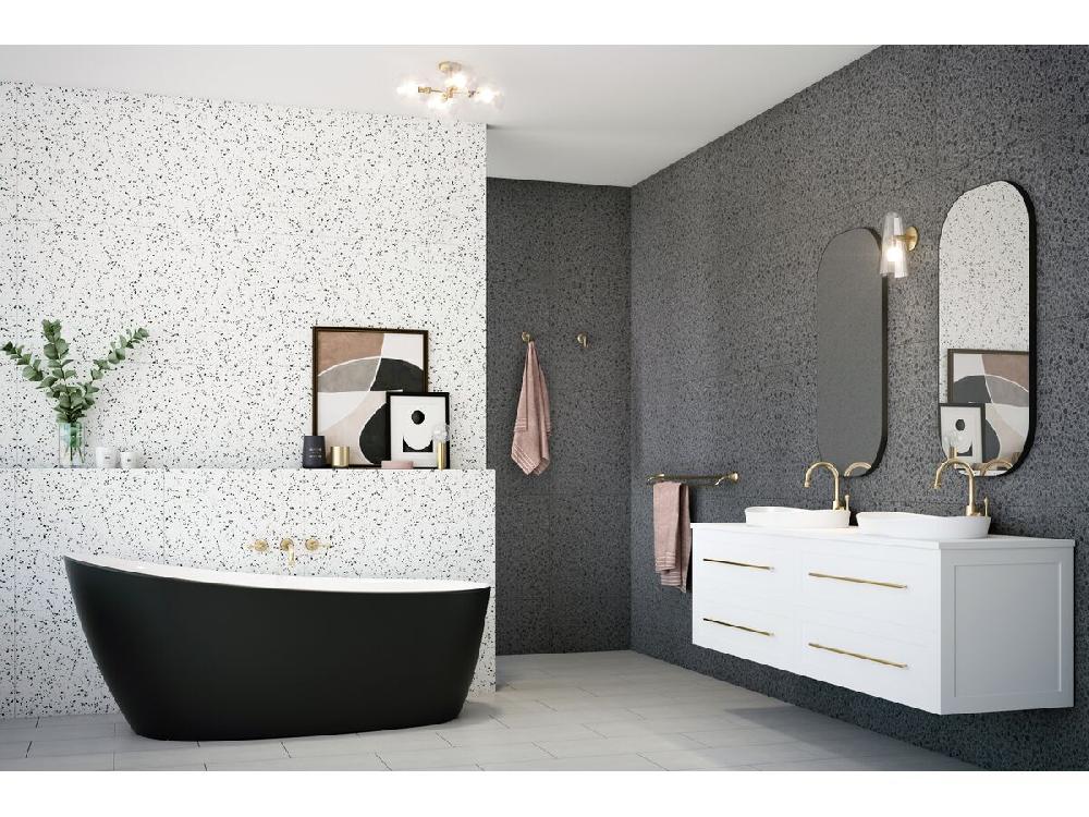 Reece Kado Era Wall Bath Set 200mm Lever Handle Brass Gold