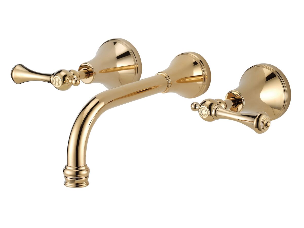 reece Kado Era Wall Bath Set 200mm Lever Handle Brass Gold