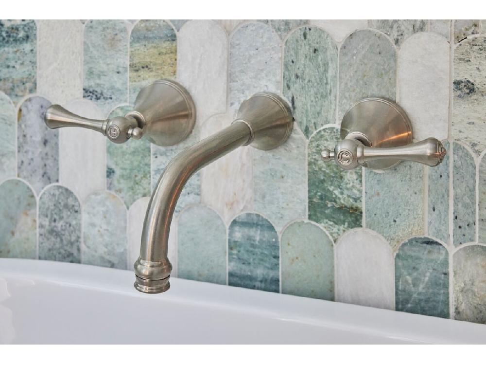 Reece Kado Era Wall Bath Set 200mm Lever Handle Brushed Nickel