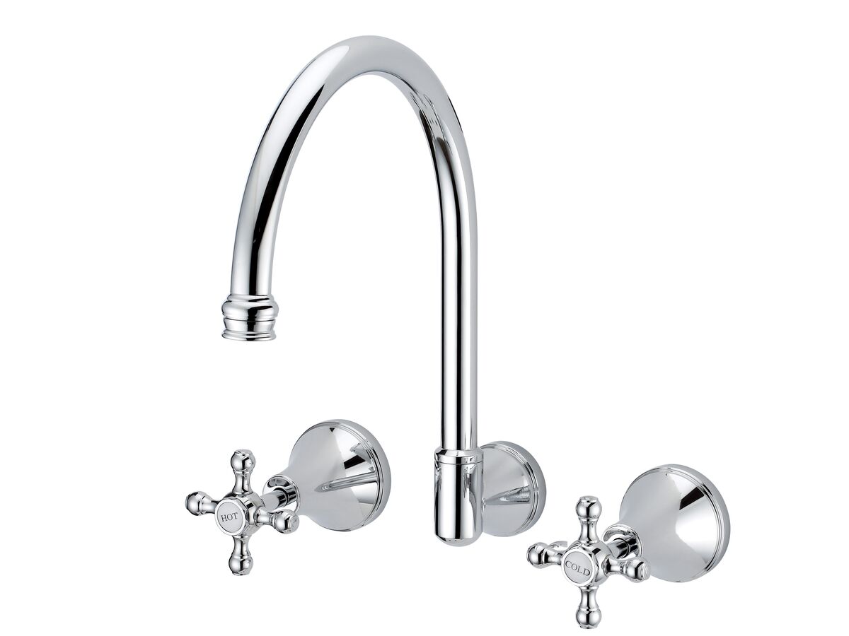 reece Kado Era Wall Sink Set Cross Handles Chrome (5 Star)