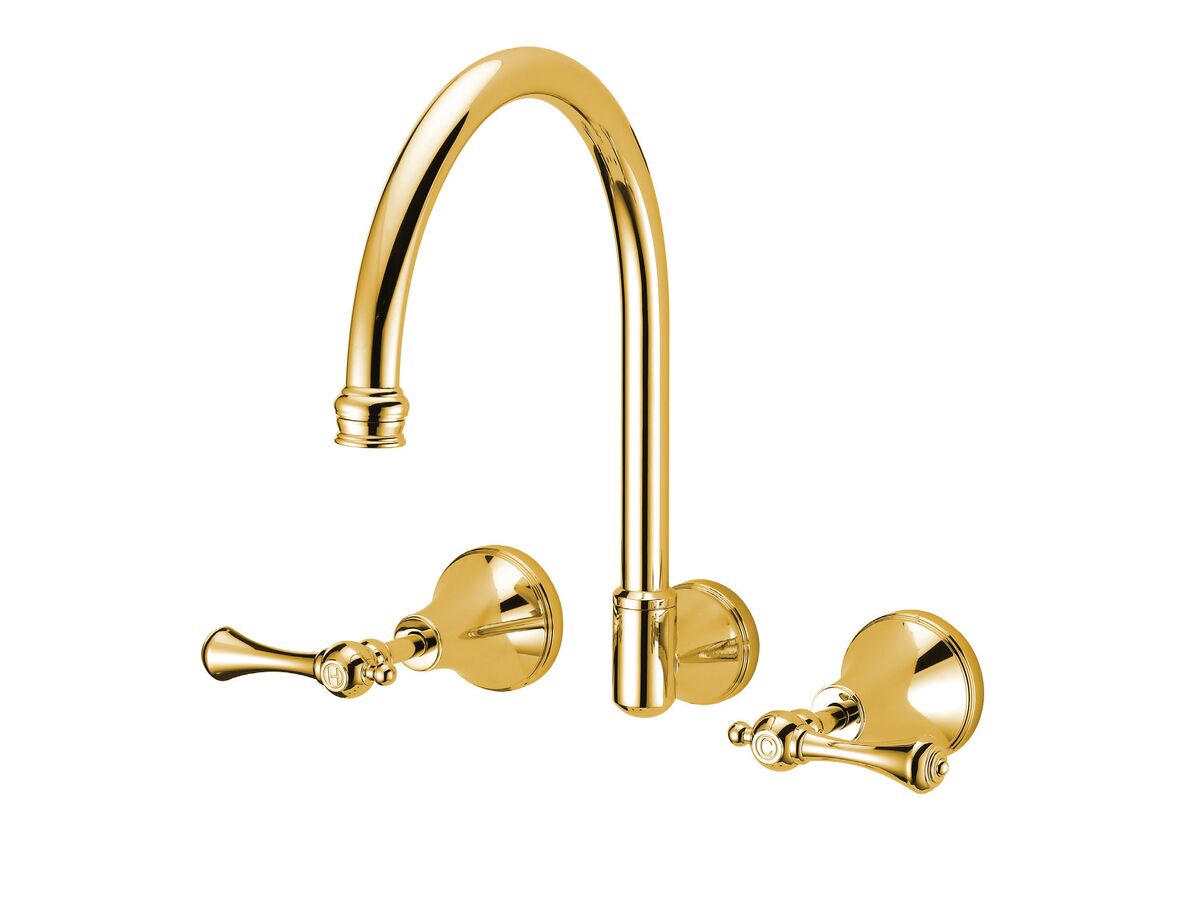 reece Kado Era Wall Sink Set Lever Handle Brass Gold (5 Star)