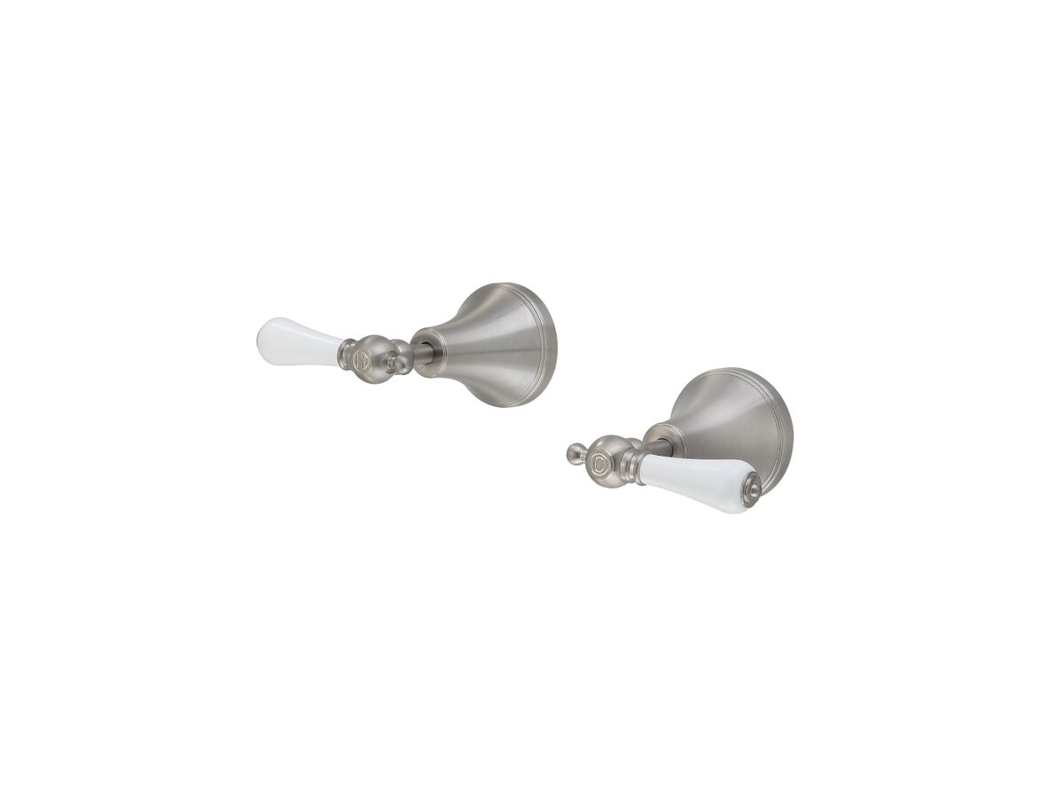 reece Kado Era Wall Top Assemblies Lever Porcelain Handle Brushed Nickel