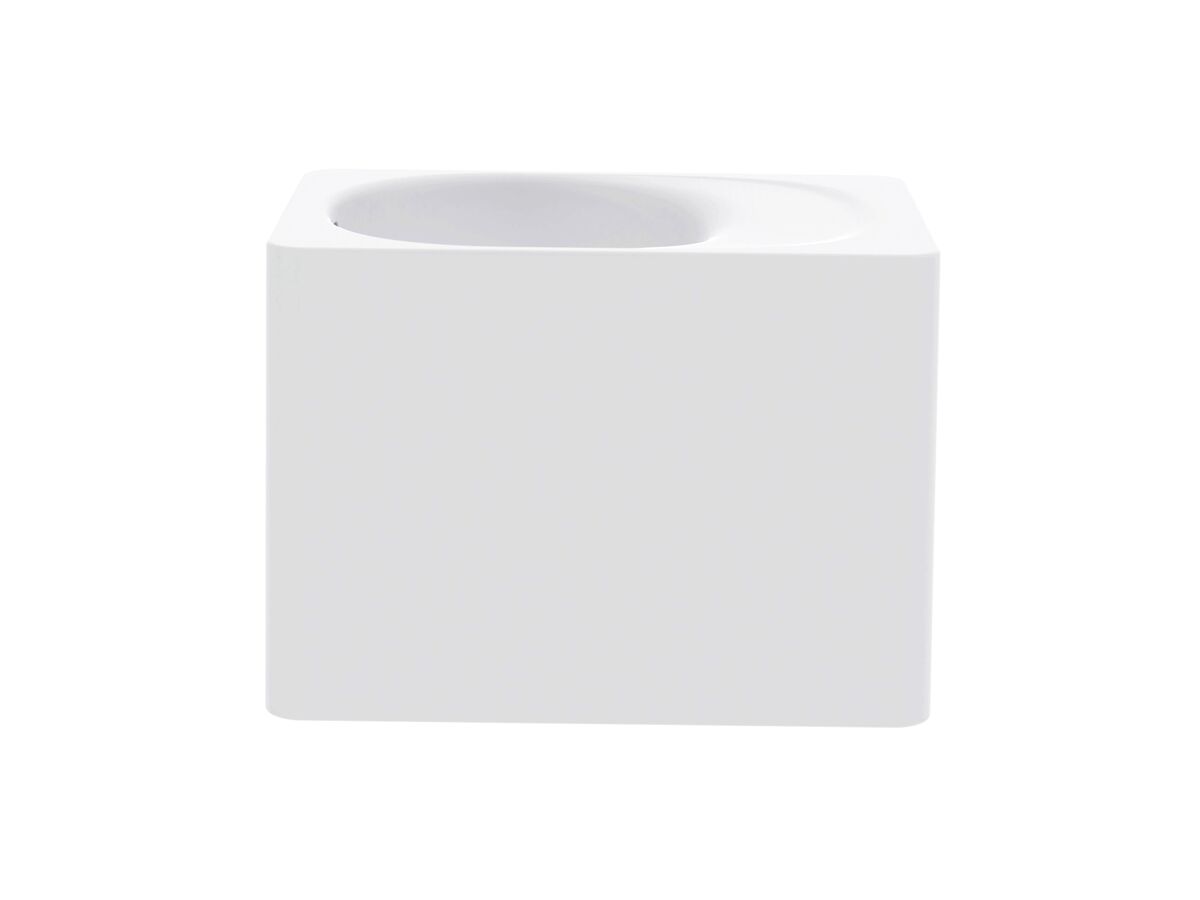 reece Kado Lussi 420mm Left Hand Wall Basin Side Shelf with Overflow No Taphole Matte White Solid Surface
