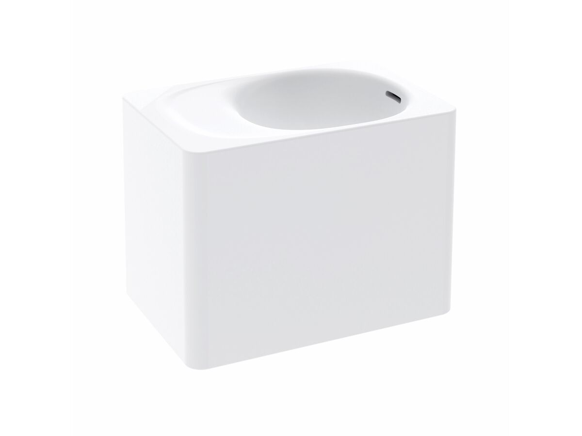 Reece Kado Lussi 420mm Right Hand Wall Basin Side Shelf With Overflow No Taphole Matte White Solid Surface