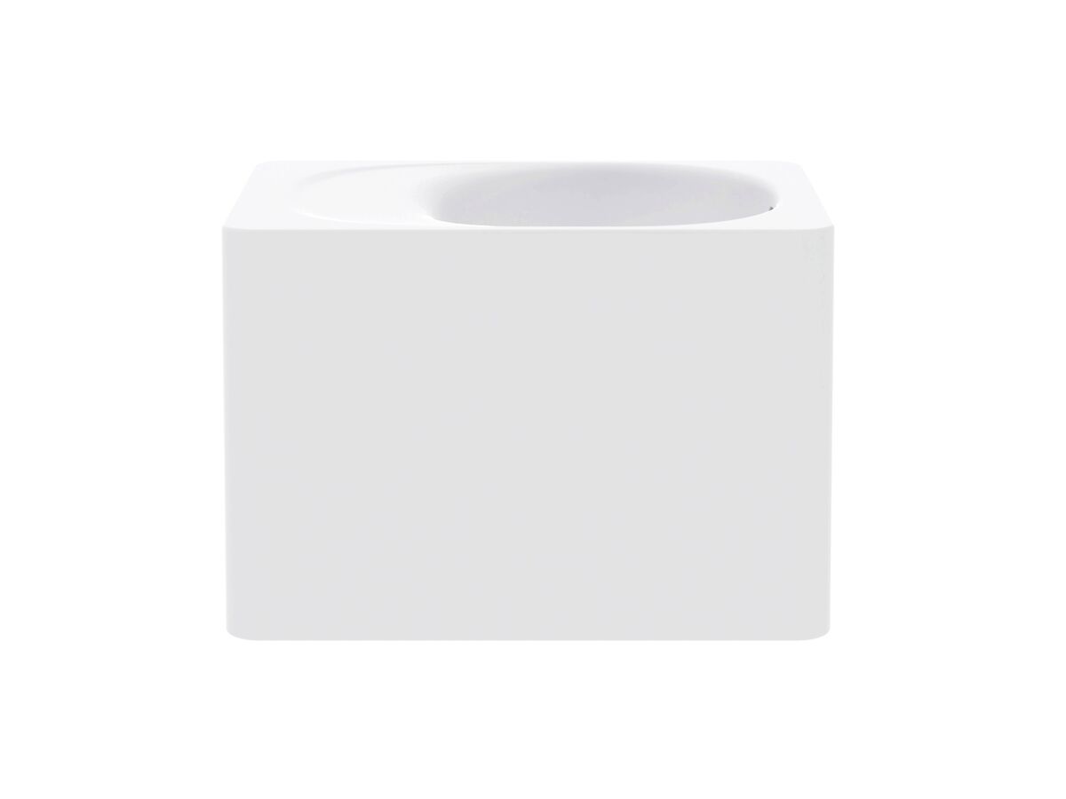 reece Kado Lussi 420mm Right Hand Wall Basin Side Shelf with Overflow No Taphole Matte White Solid Surface