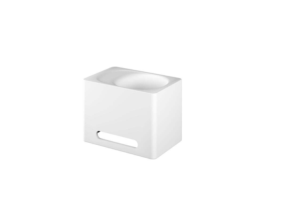 Reece Kado Lussi 420mm Right Hand Wall Basin With Towel Rail And Overflow 1 Taphole Matte White Solid Surface
