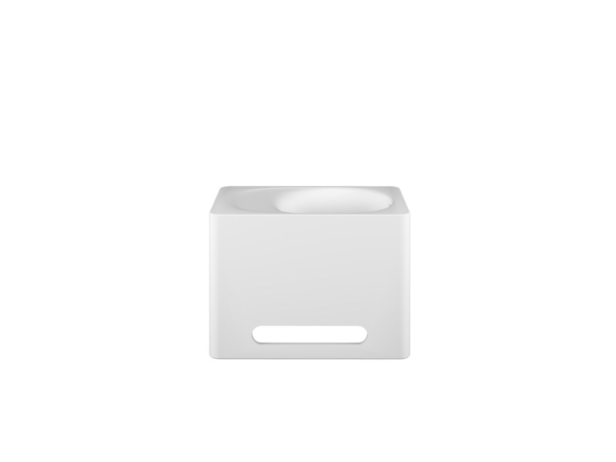 reece Kado Lussi 420mm Right Hand Wall Basin with Towel Rail and Overflow 1 Taphole Matte White Solid Surface reece Kado Lussi 420mm Right Hand Wall Basin with Towel Rail and Overflow 1 Taphole Matte White Solid Surface