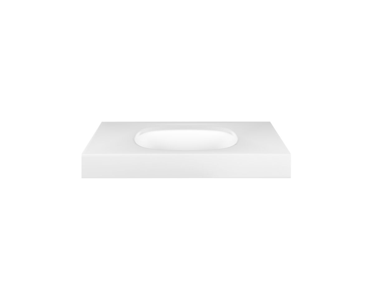 reece Kado Lussi 700mm Centre Bowl Wall Basin Rear Shelf with Overflow No Taphole Matte White Solid Surface reece Kado Lussi 700mm Centre Bowl Wall Basin Rear Shelf with Overflow No Taphole Matte White Solid Surface