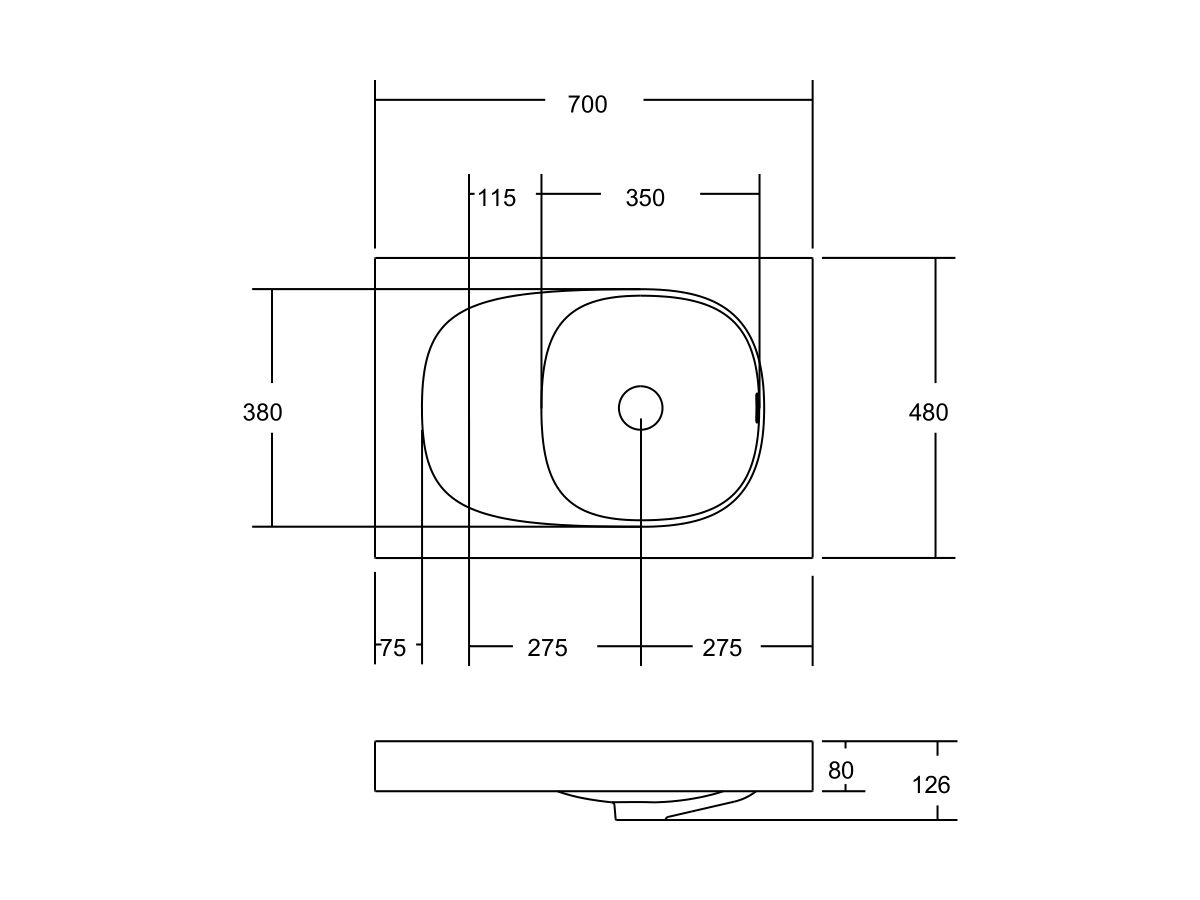 Reece Kado Lussi 700mm Right Hand Wall Basin Side Shelf With Overflow No Taphole Matte White Solid Surface