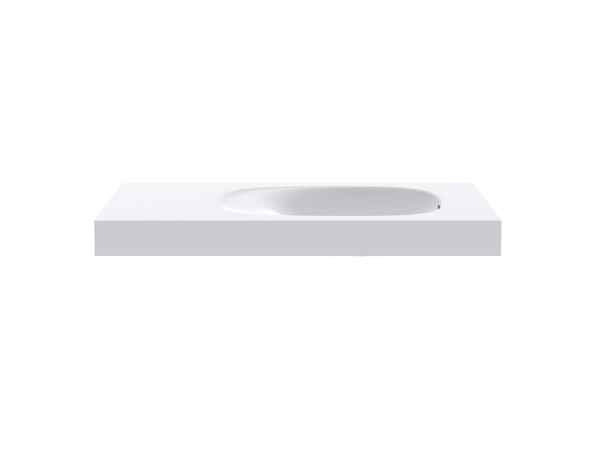 reece Kado Lussi 900mm Right Hand Wall Basin Side Shelf with Overflow No Taphole Matte White Solid Surface reece Kado Lussi 900mm Right Hand Wall Basin Side Shelf with Overflow No Taphole Matte White Solid Surface