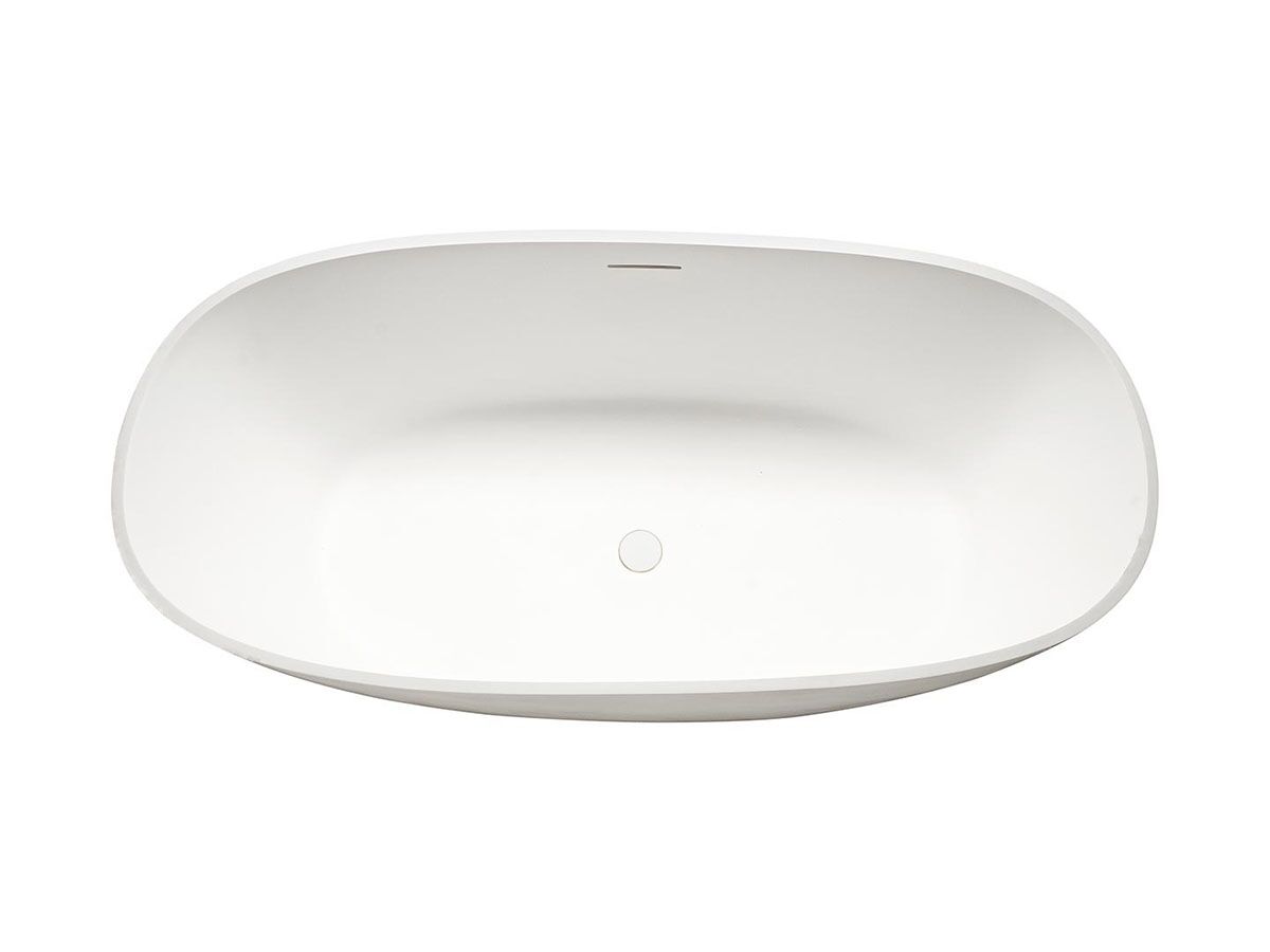 Reece Kado Lussi Cast Solid Surface Freestanding Bath With Plug & Waste 1500mm White