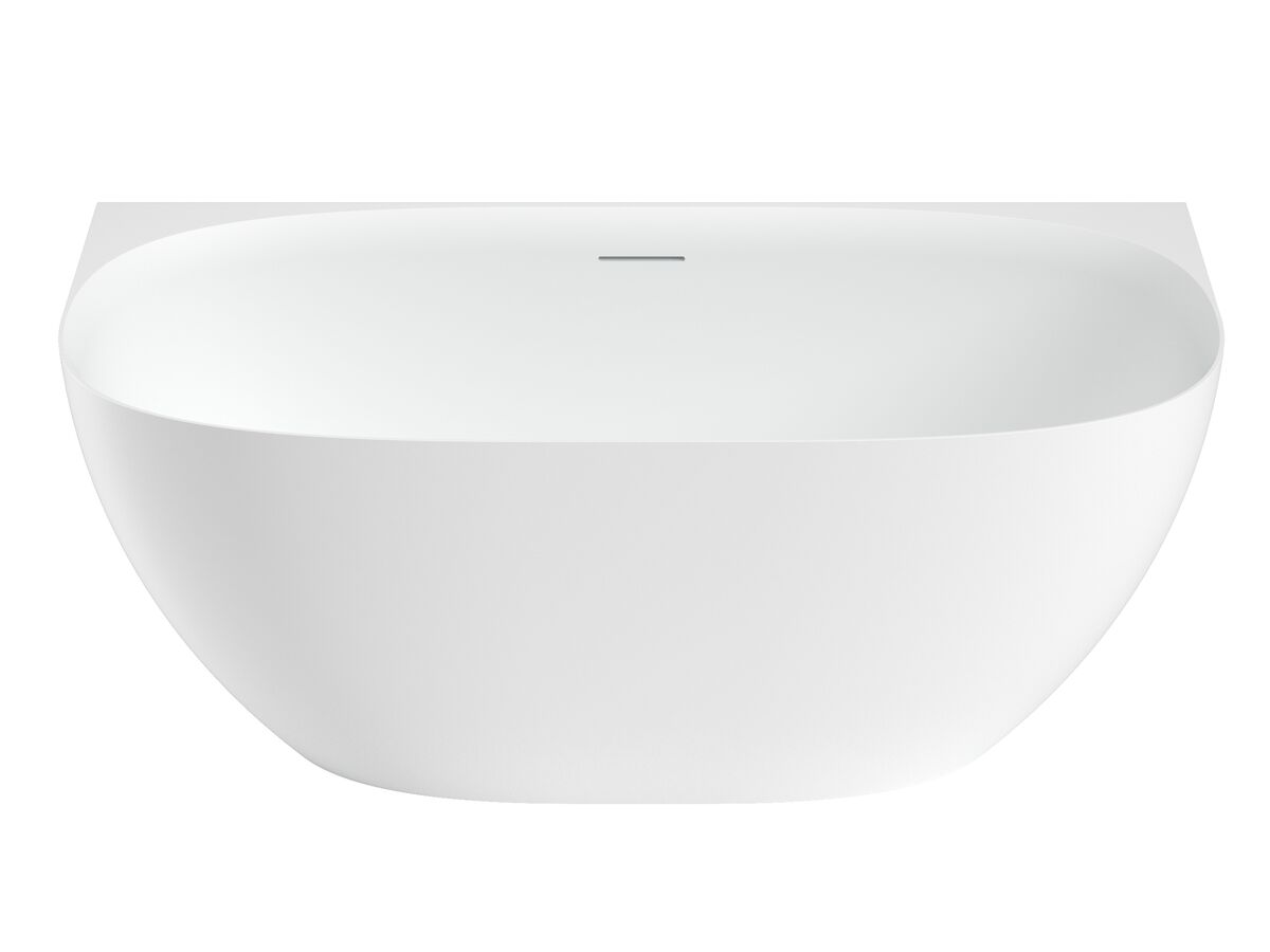 Reece Kado Lussi Cast Solid Surface Freestanding Thin Edge Back To Wall Bath With Plug & Waste 1500mm White