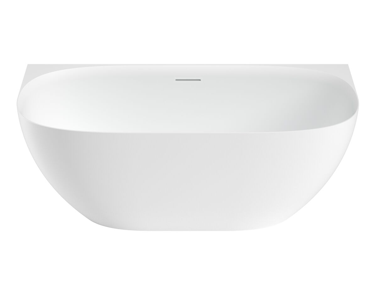 Reece Kado Lussi Cast Solid Surface Freestanding Thin Edge Back To Wall Bath With Plug & Waste 1700mm White