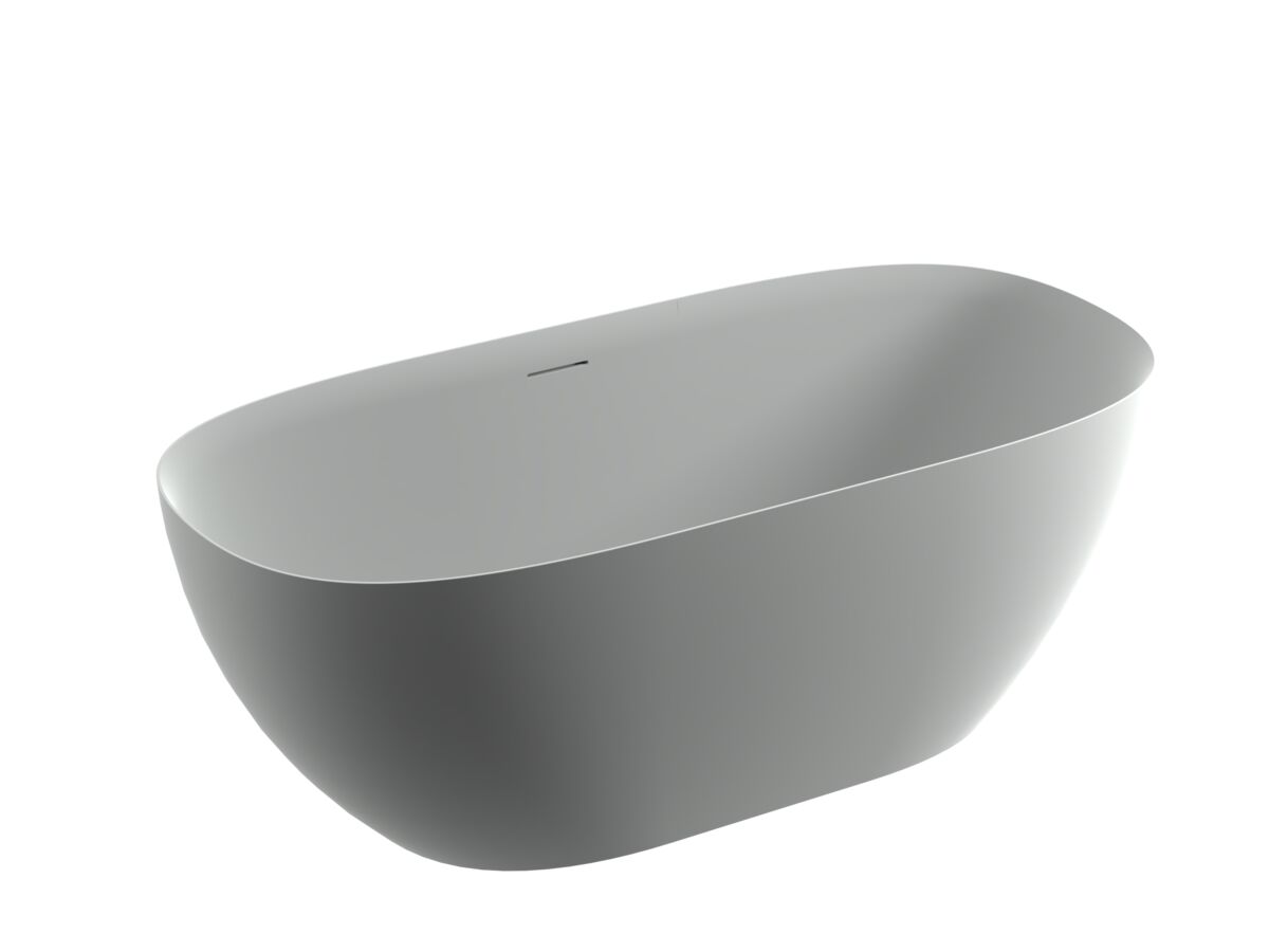 reece Kado Lussi Cast Solid Surface Freestanding Thin Edge Bath with Plug & Waste 1700mm White