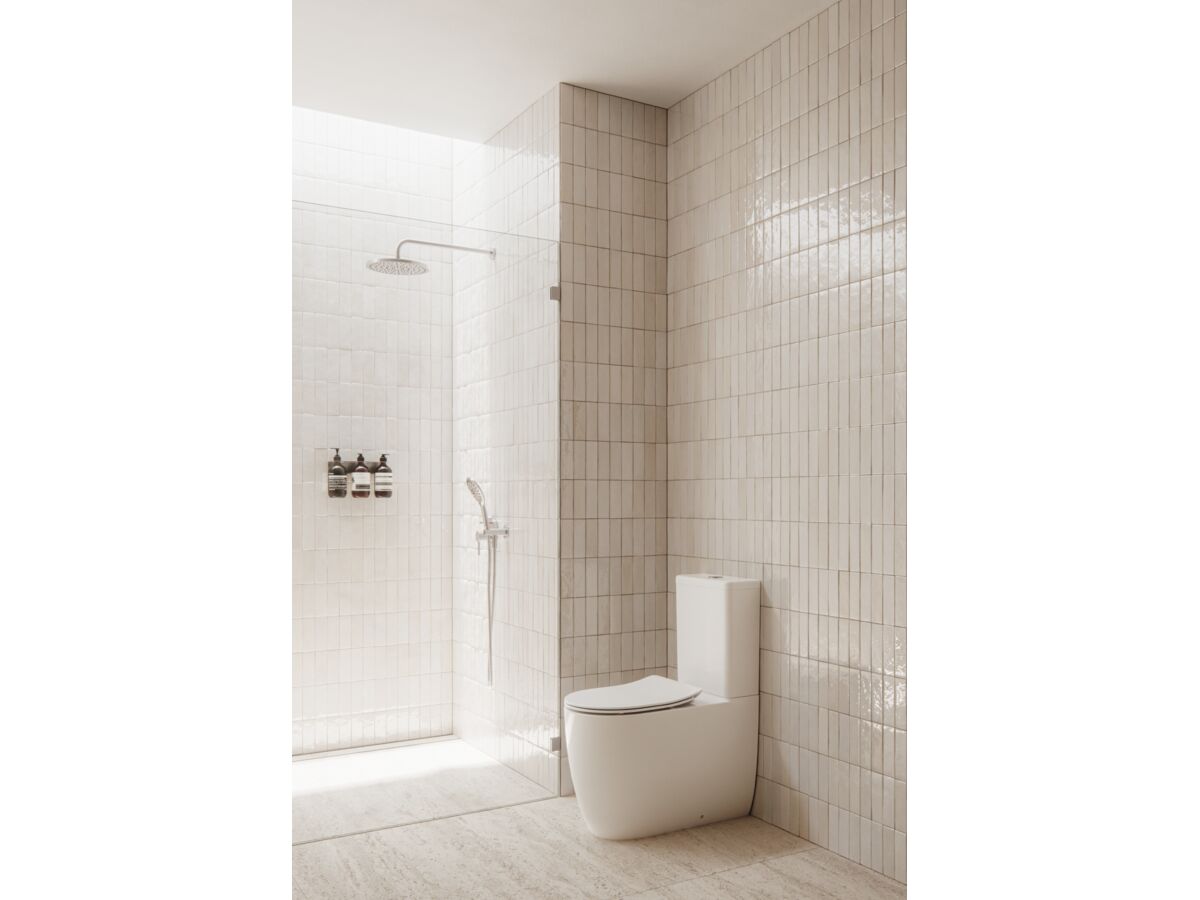 Reece Kado Lussi Close Coupled Back To Wall Vortex Rimless Overheight Back Inlet Toilet Suite With Soft Close Quick Release Seat White (4 Star)