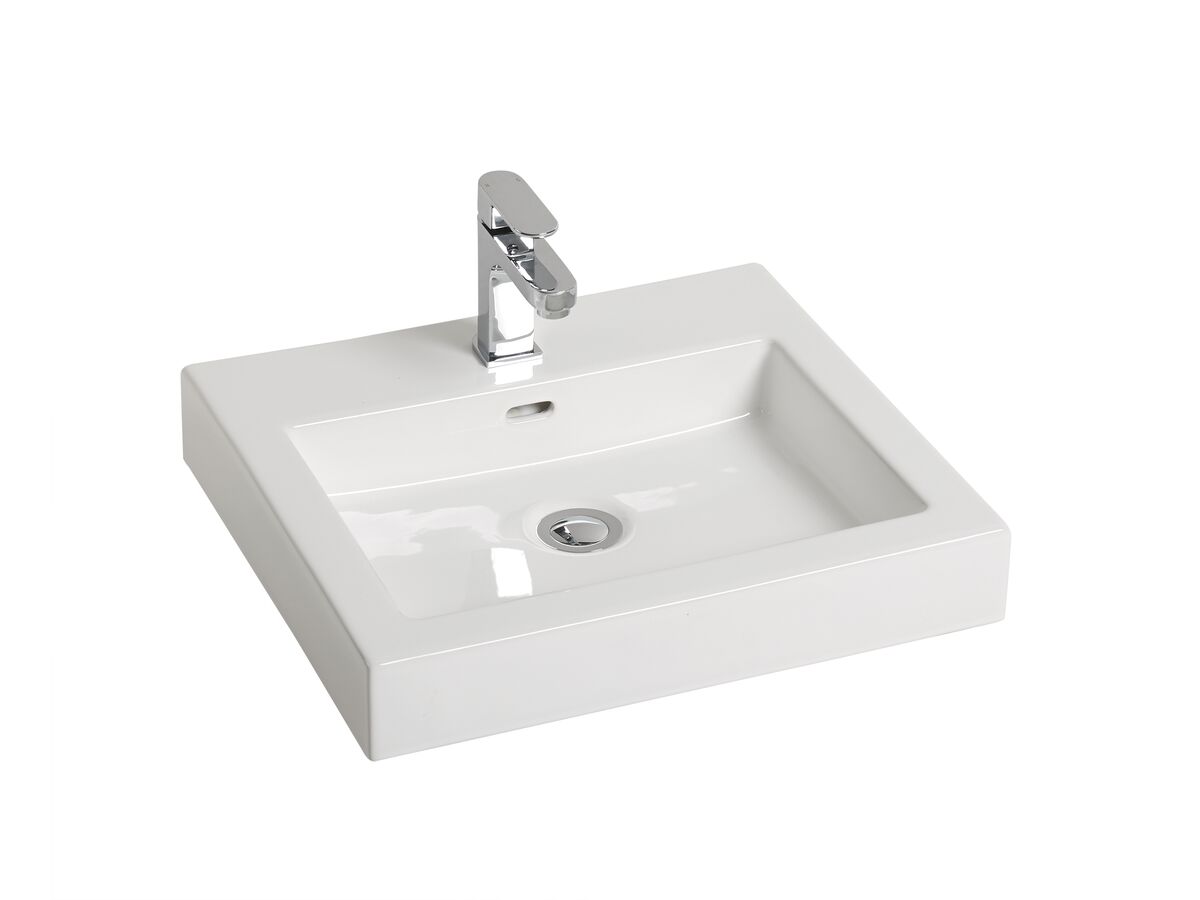 Reece Kado Lux Above Counter Basin 1 Taphole White With Overflow
