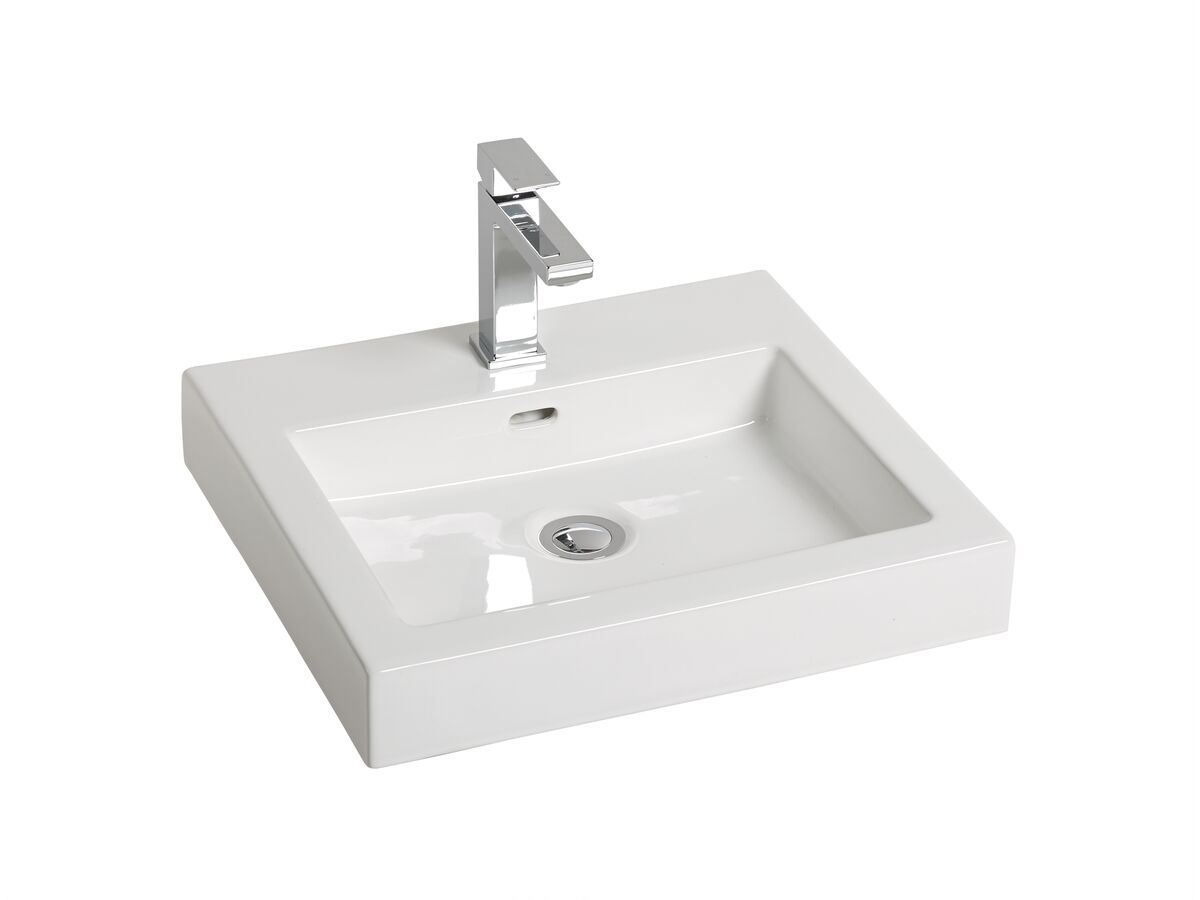 reece Kado Lux Above Counter Basin 1 Taphole White with Overflow
