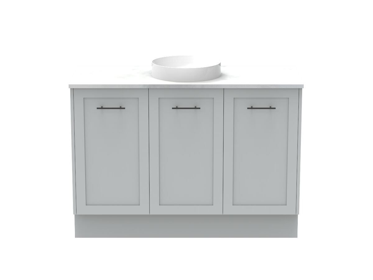Reece Kado Lux All Door 1200mm Floor Mounted Vanity Centre Basin 20mm Cherry Pie Top