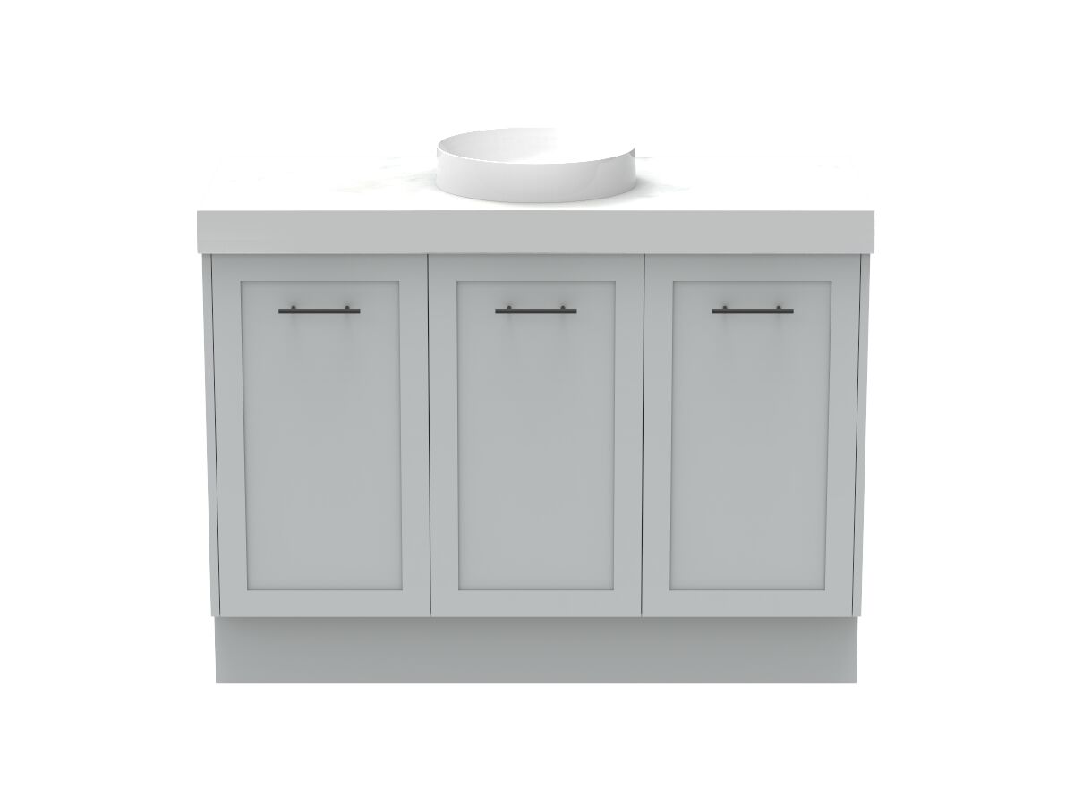 reece Kado Lux All Door 1200mm Floor Mounted Vanity Centre Basin 90mm Cherry Pie Top