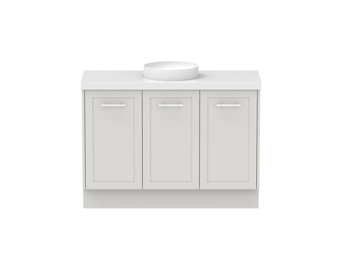 reece Kado Lux All Door 1200mm Floor Mounted Vanity Centre Basin 50mm Cherry Pie Top