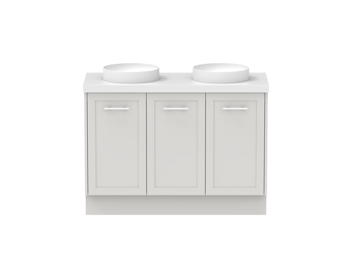 reece Kado Lux All Door 1200mm Floor Mounted Vanity Double Basin 50mm Durasein Top