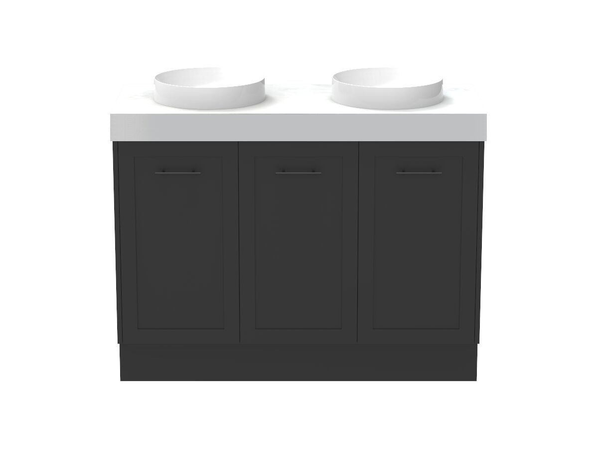 reece Kado Lux All Door 1200mm Floor Mounted Vanity Double Basin 90mm Cherry Pie Top