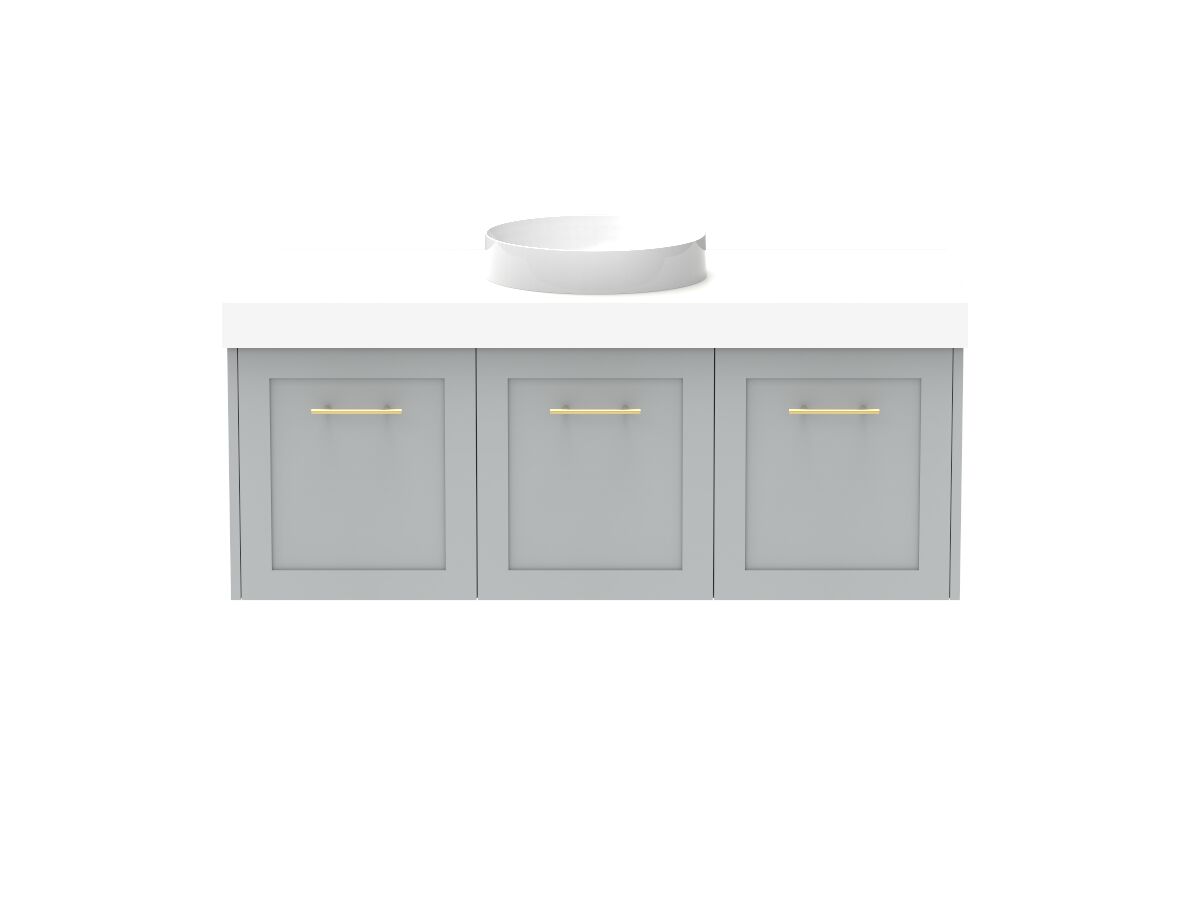 Reece Kado Lux All Door 1200mm Wall Hung Vanity Centre Basin 90mm Cherry Pie Top