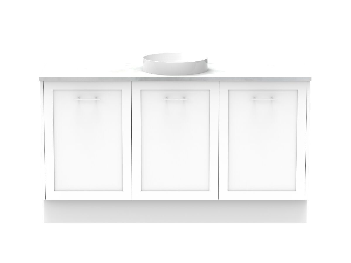 Reece Kado Lux All Door 1500mm Floor Mounted Vanity Centre Basin 20mm Cherry Pie Top