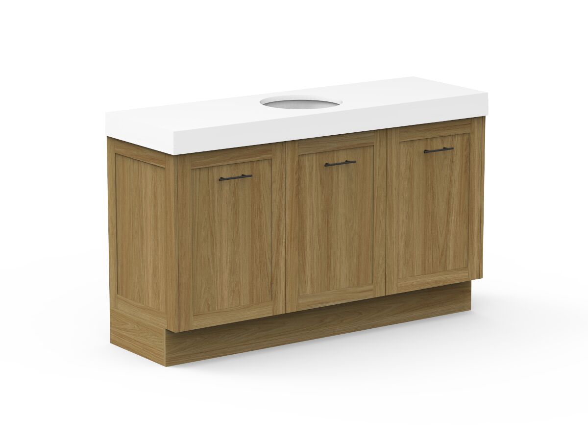 Reece Kado Lux All Door 1500mm Floor Mounted Vanity Centre Basin 90mm Cherry Pie Top