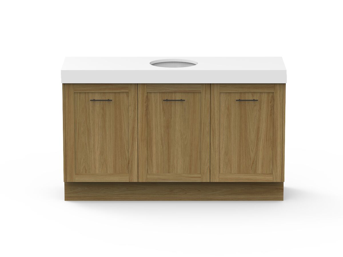 reece Kado Lux All Door 1500mm Floor Mounted Vanity Centre Basin 90mm Cherry Pie Top