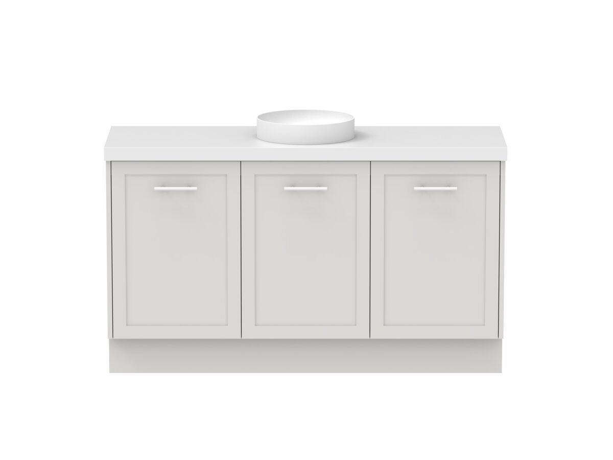 reece Kado Lux All Door 1500mm Floor Mounted Vanity Centre Basin 50mm Cherry Pie Top