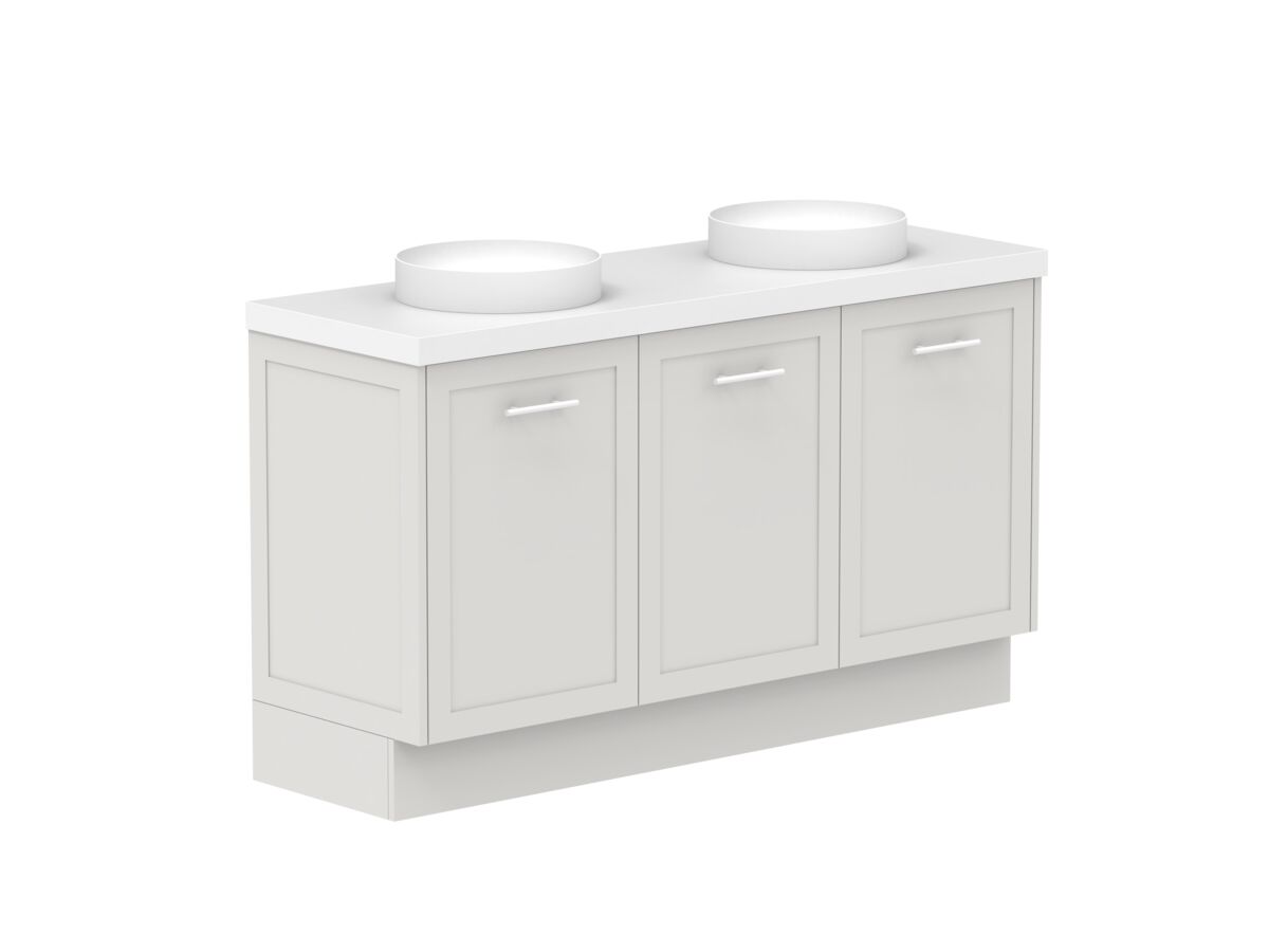 Reece Kado Lux All Door 1500mm Floor Mounted Vanity Double Basin 50mm Cherry Pie Top