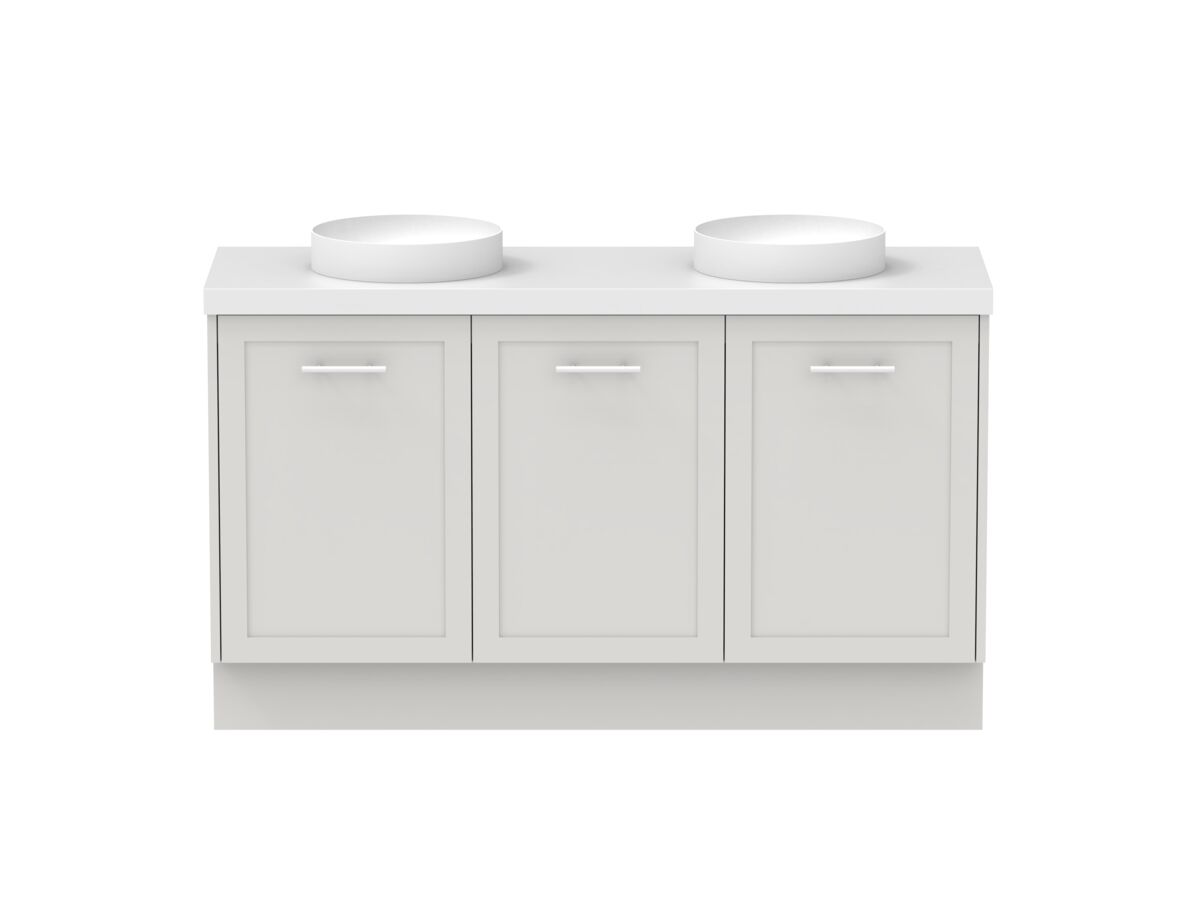 reece Kado Lux All Door 1500mm Floor Mounted Vanity Double Basin 50mm Durasein Top