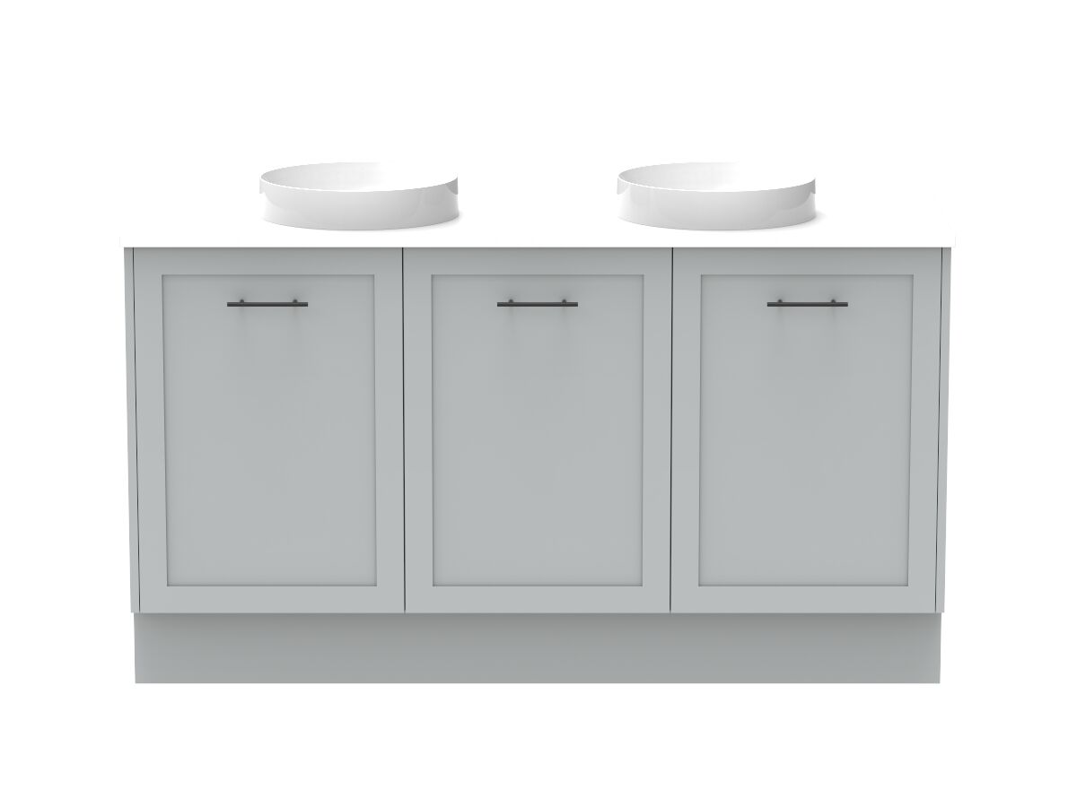 Reece Kado Lux All Door 1500mm Floor Mounted Vanity Double Basin 20mm Cherry Pie Top